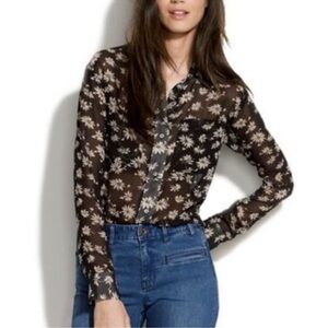 Alexa Chung for Madewell Silk Penny Floral shirt